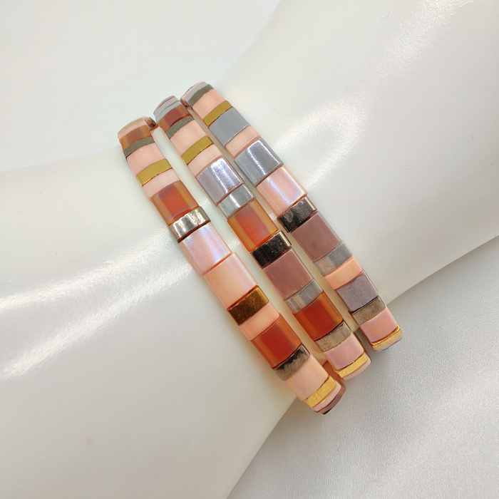 Asha - Set 3 bratari margele Miyuki din Japonia, placate cu Aur 24K [2]