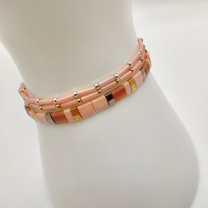 Asha - Set 3 bratari margele Miyuki din Japonia, placate cu Aur 24K si Argint 925 [1]