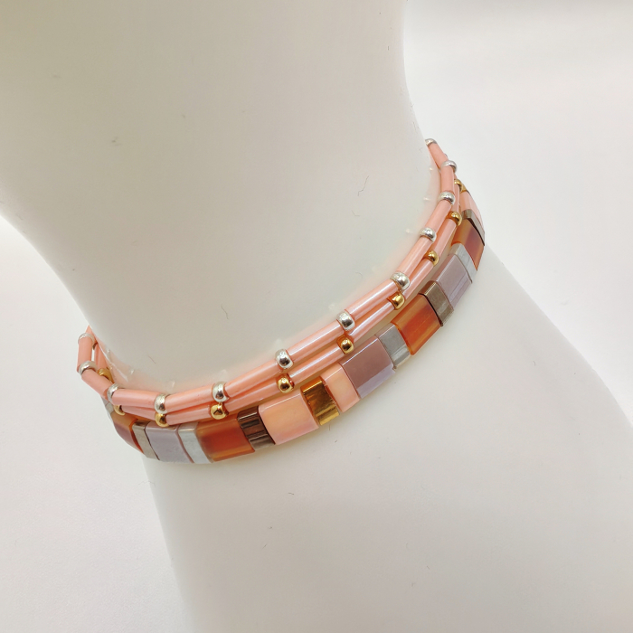 Asha - Set 3 bratari margele Miyuki din Japonia, placate cu Aur 24K si Argint 925 [1]