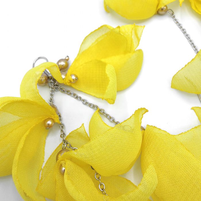 cercei-artistici-frunze-voal-galben-volum [3]