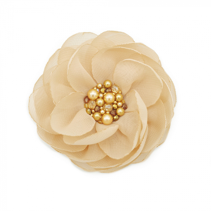 brosa-handmade-floare-voal-bej-cristale-perle [3]