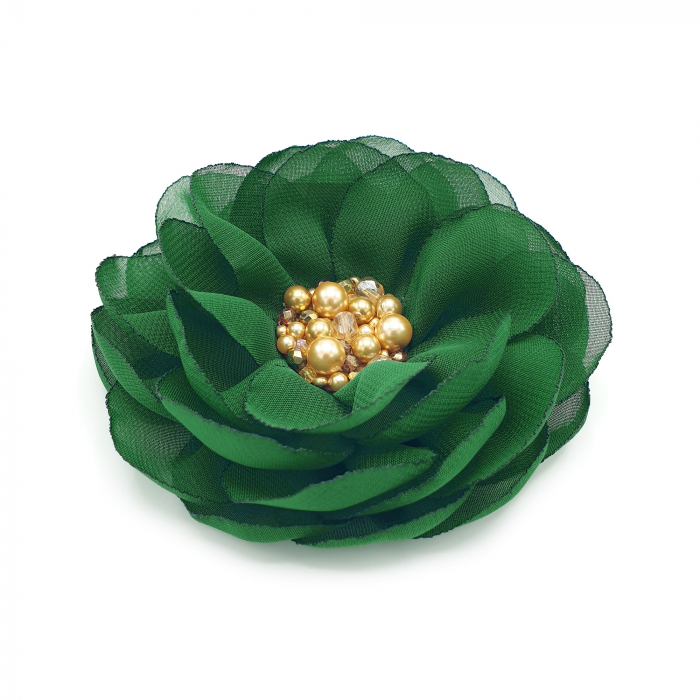 brosa-fashion-floare-voal-verde-perle-cristale [1]
