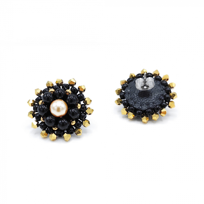 cercei-handmade-rotunzi-eleganti-negri-aurii [3]