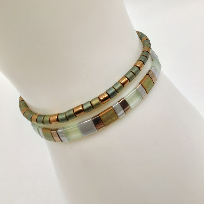 Isara - Set 2 bratari margele Miyuki din Japonia, placate cu Aur 24K [1]