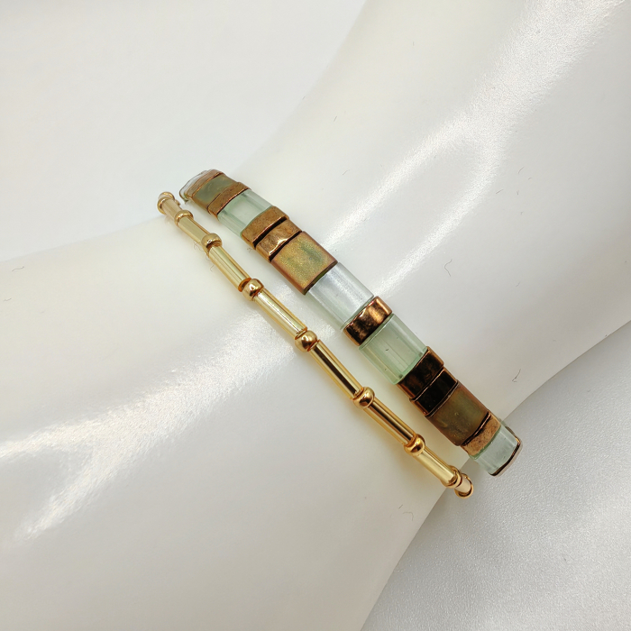 Isara - Set 2 bratari margele Miyuki din Japonia, placate cu Aur 24K [2]