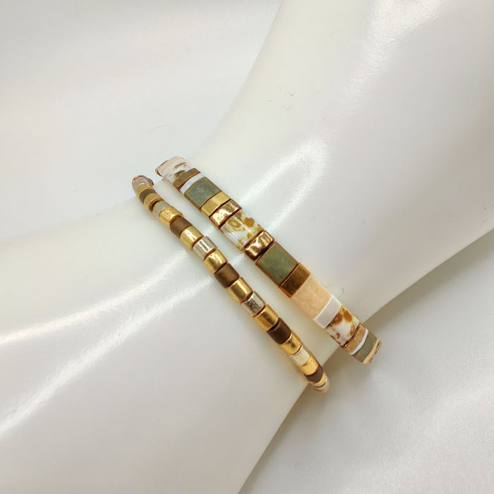 Lunara - Set 2 bratari margele Miyuki din Japonia, placate cu Aur 24K [2]