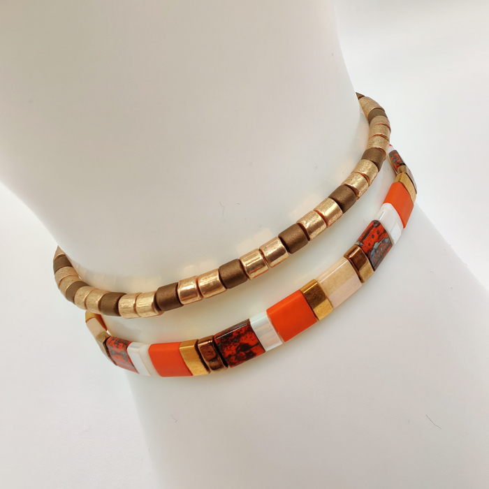 Saira - Set 2 bratari margele Miyuki din Japonia, placate cu Aur 24K [1]