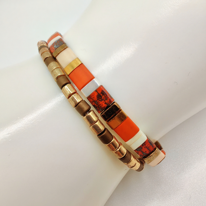 Saira - Set 2 bratari margele Miyuki din Japonia, placate cu Aur 24K [2]