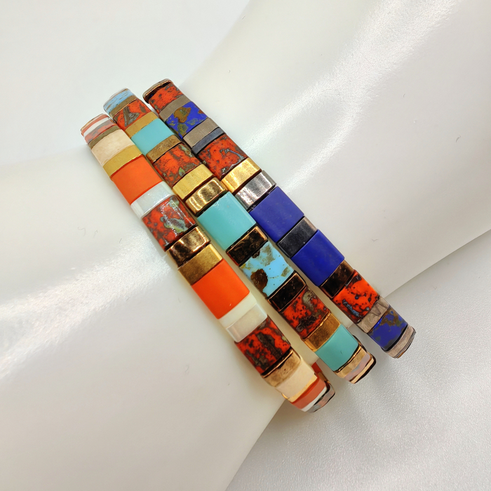 Saira - Set 3 bratari  margele Miyuki din Japonia, placate cu Aur 24K [2]