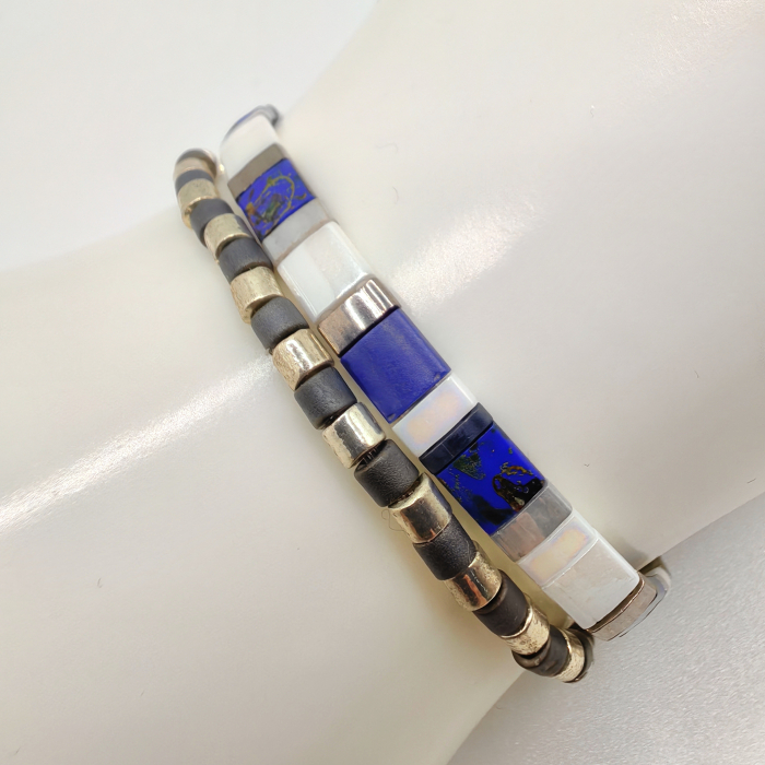 Saphira - Set 2 bratari  margele Miyuki din Japonia, placate cu Aur 24K [2]