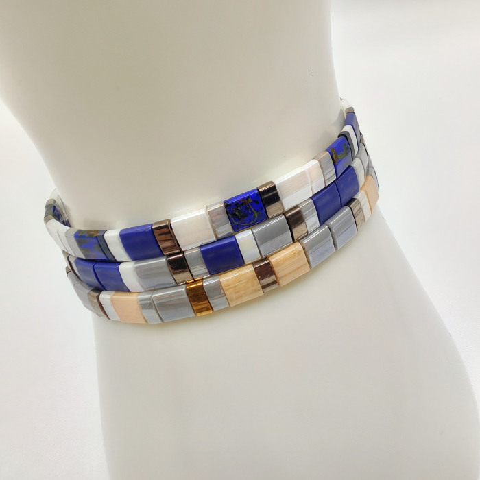 Saphira - Set 3 bratari  margele Miyuki din Japonia, placate cu Aur 24K [1]