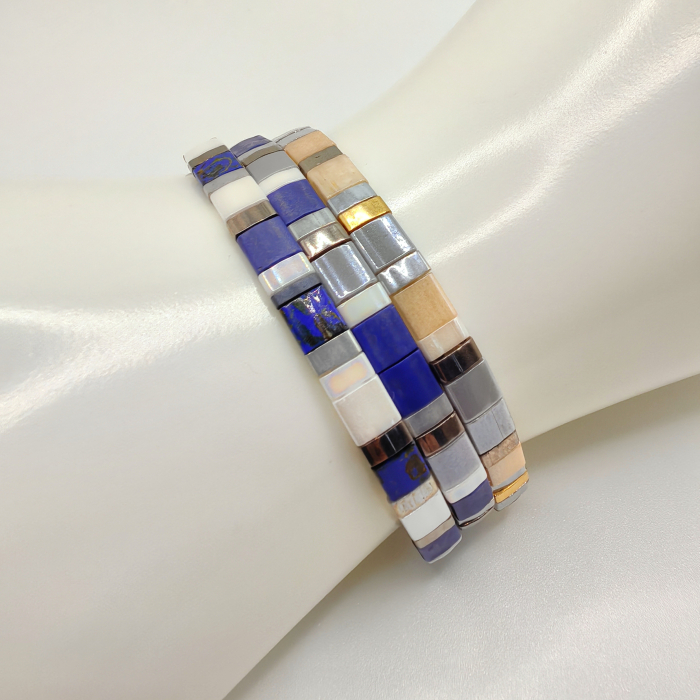 Saphira - Set 3 bratari  margele Miyuki din Japonia, placate cu Aur 24K [2]