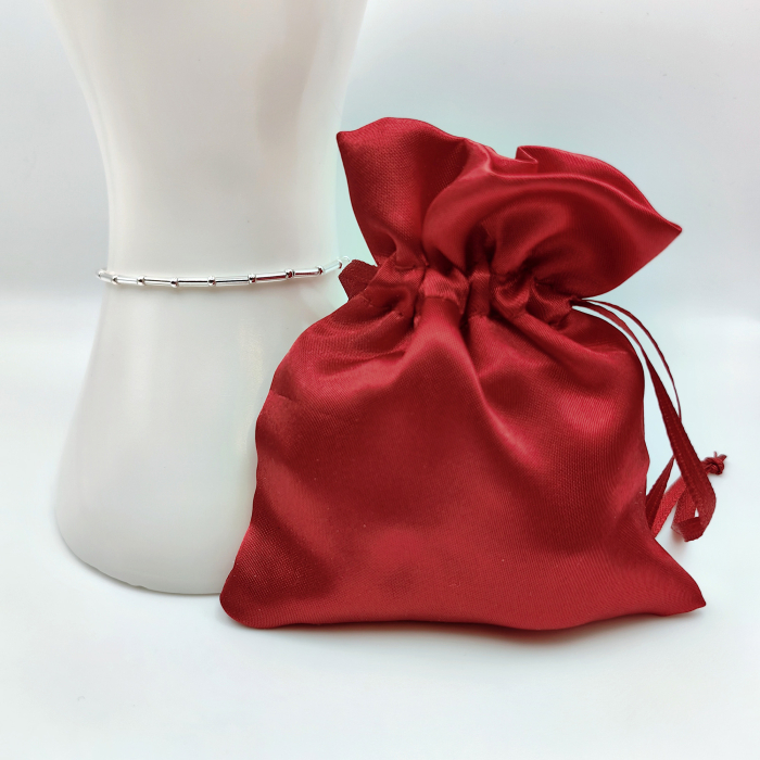 Seren - Bratara eleganta foarte subtire din margele Miyuki, argintie, elastica, 2 mm [4]