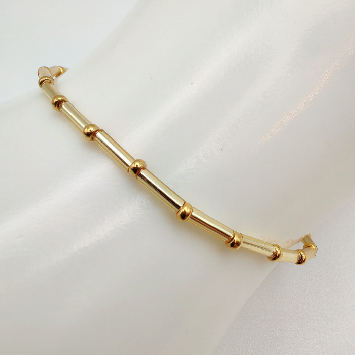 Seren - Bratara eleganta foarte subtire din margele Miyuki, auriu, elastica, 2 mm [3]