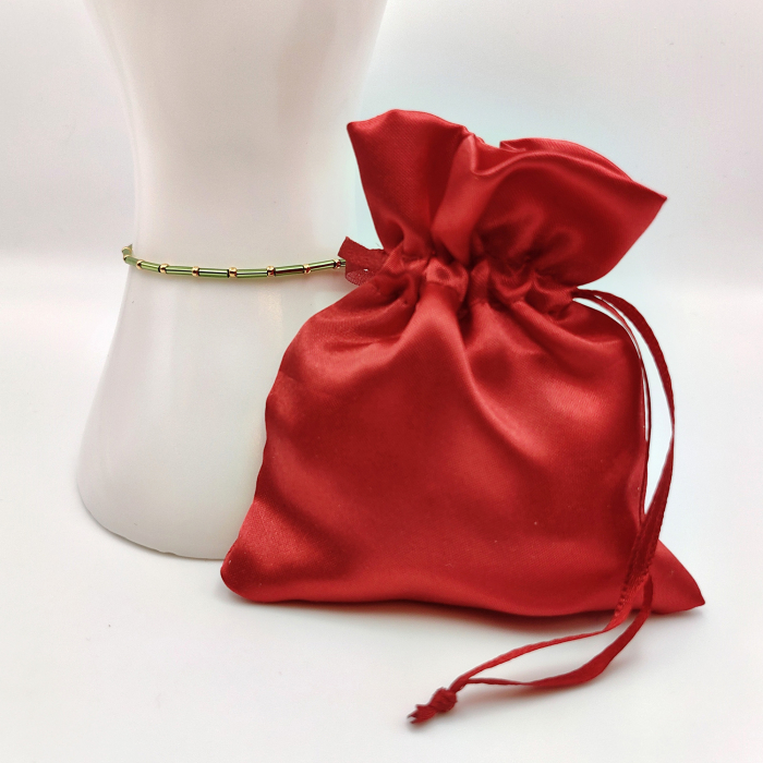Seren - Bratara eleganta foarte subtire din margele Miyuki, verde cu auriu, elastica, 2 mm [4]
