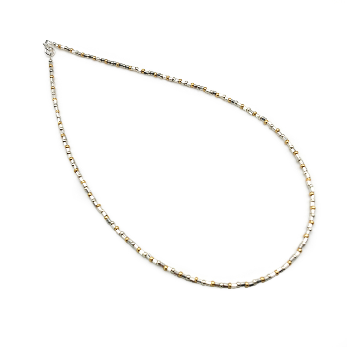 Seren - Colier elegant foarte subtire din margele Miyuki, Argint 925, 2 mm [3]