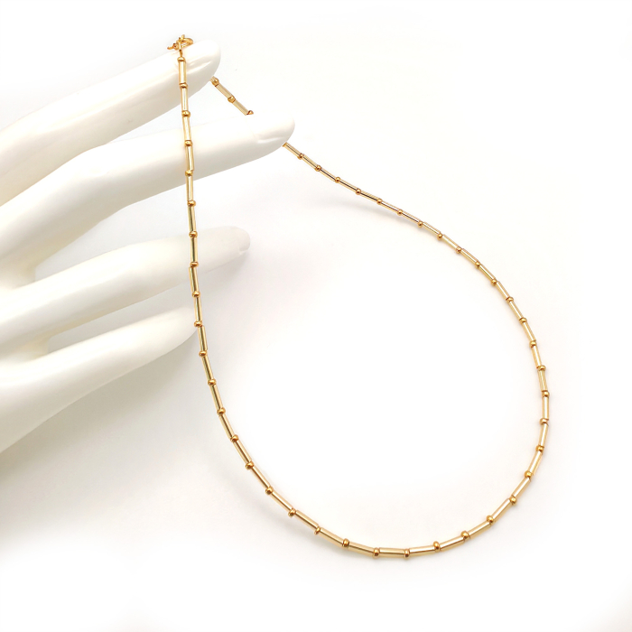 Seren - Colier elegant foarte subtire din margele Miyuki, auriu, 2 mm [3]