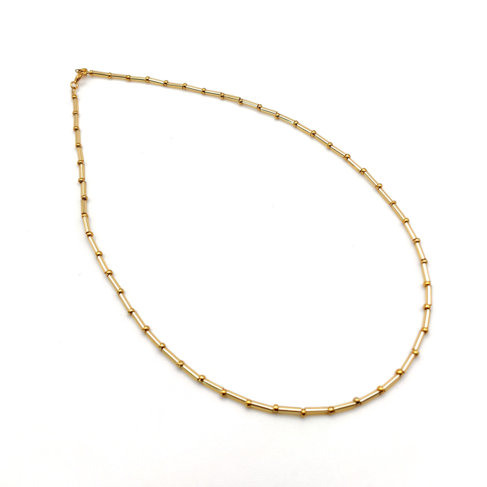 Seren - Colier elegant foarte subtire din margele Miyuki, auriu, 2 mm [4]