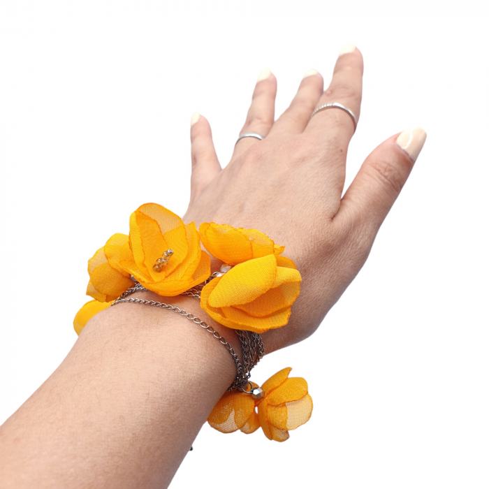 spring-bloom-colier-bratara-flori-portocalii-inox [1]