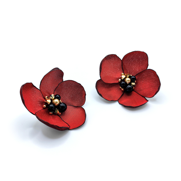 cercei-floare-matase-rosie [4]