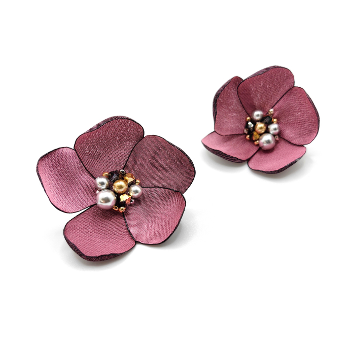 cercei-floare-matase-roz [4]