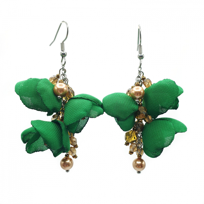 cercei-handmade-eleganti-flori-voal-verde-perle-cristale [1]
