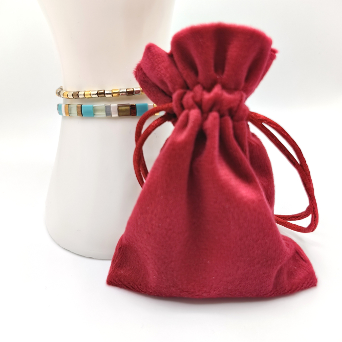 Zuri - Set 2 bratari elastice multicolor cu margele Miyuki, placate cu Aur 24K [3]