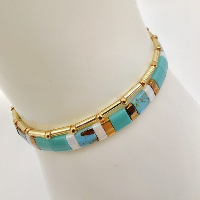 Zuri - Set 2 bratari elegante cu margele Miyuki, margele placate cu Aur 24K [1]