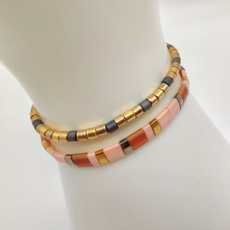 Bijuterii Dama - Asha - Set 2 bratari margele Miyuki din Japonia, placate cu Aur 24K