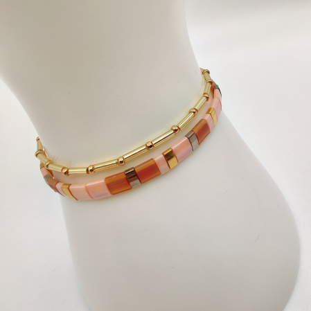 Bijuterii Dama - Asha - Set 2 bratari margele Miyuki din Japonia, placate cu Aur 24K