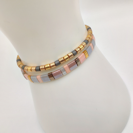 Bijuterii Dama - Asha - Set 2 bratari margele Miyuki din Japonia, placate cu Aur 24K