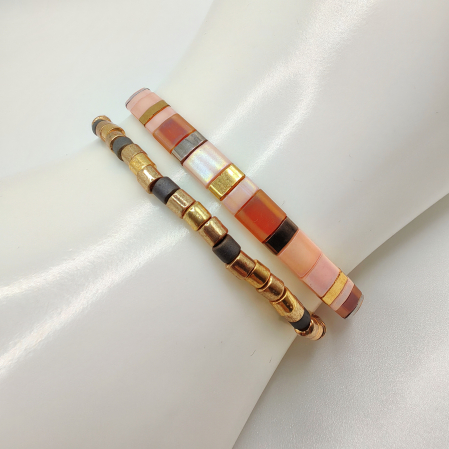 Asha - Set 2 bratari margele Miyuki din Japonia, placate cu Aur 24K [1]