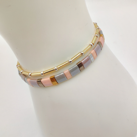 Bijuterii Dama - Asha - Set 2 bratari margele Miyuki din Japonia, placate cu Aur 24K si Argint 925