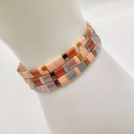 Bijuterii Dama - Asha - Set 3 bratari margele Miyuki din Japonia, placate cu Aur 24K