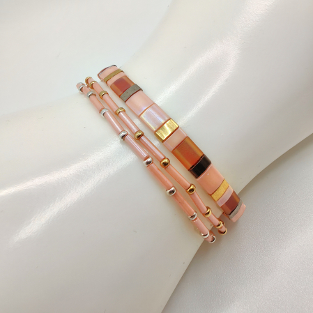 Asha - Set 3 bratari margele Miyuki din Japonia, placate cu Aur 24K si Argint 925 [1]