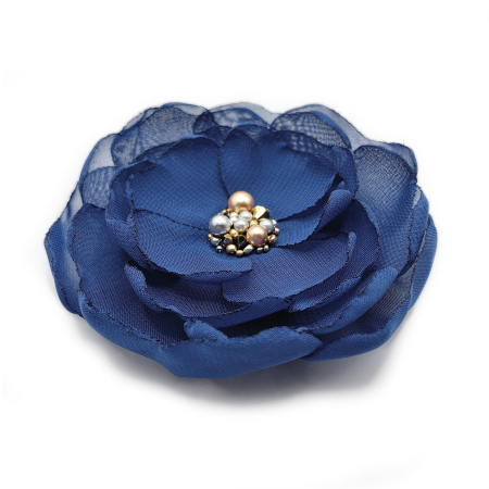 Creatii Proaspete - brosa-floare-voal-albastru