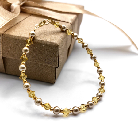 gentle-glow-bratara-aurie-subtire-perle-Mallorca-cristale-Preciosa-Argint-925-placat- Aur [4]