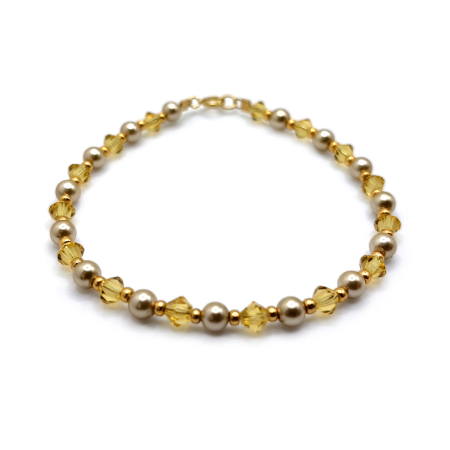 gentle-glow-bratara-aurie-subtire-perle-Mallorca-cristale-Preciosa-Argint-925-placat- Aur [1]