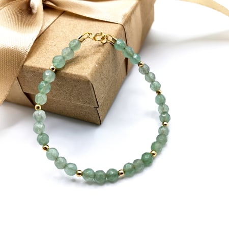 Bratari - bratara-verde-aventurin-argint-placat-aur