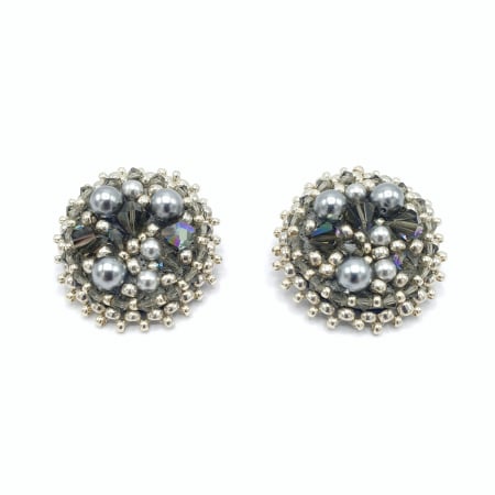 Bijuterii Dama - glam-clips-cercei-eleganti-perle-si-cristale-argintii