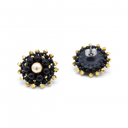 cercei-handmade-rotunzi-eleganti-negri-aurii [2]