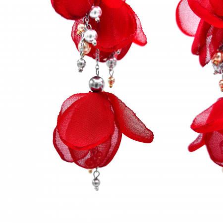 lovely-cercei-flori-voal-rosu-perle-lungi-handmade [1]