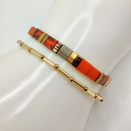 Isara - Set 2 bratari margele Miyuki din Japonia, placate cu Aur 24K [1]