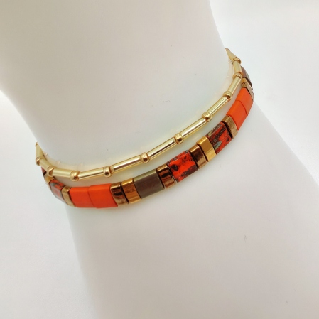 Bijuterii Dama - Isara - Set 2 bratari margele Miyuki din Japonia, placate cu Aur 24K