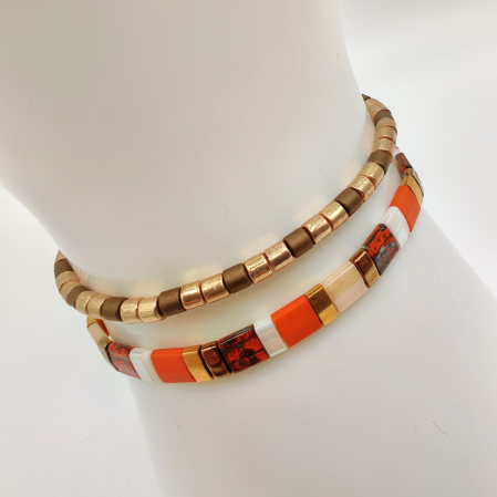 Bijuterii Dama - Saira - Set 2 bratari margele Miyuki din Japonia, placate cu Aur 24K