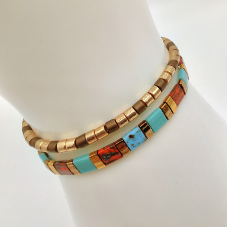 Bijuterii Dama - Saira - Set 2 bratari margele Miyuki din Japonia, placate cu Aur 24K