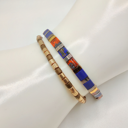 Saira - Set 2 bratari margele Miyuki din Japonia, placate cu Aur 24K [1]