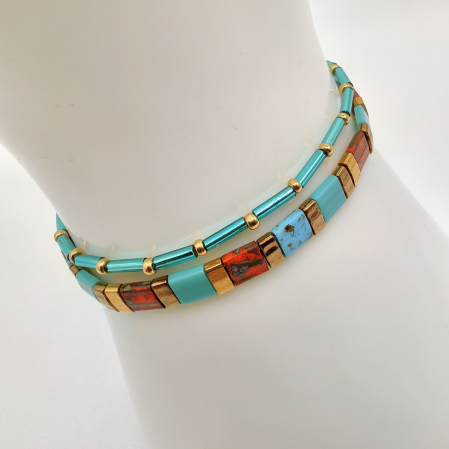 Creatii Proaspete - Saira - Set 2 bratari margele Miyuki din Japonia, placate cu Aur 24K