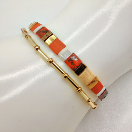 Saira - Set 2 bratari margele Miyuki din Japonia, placate cu Aur 24K [1]