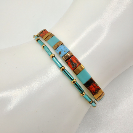 Saira - Set 2 bratari margele Miyuki din Japonia, placate cu Aur 24K [1]